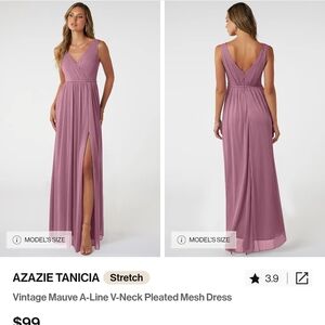 Azazie Tanicia Vintage Mauve A-Line V-Neck Dress